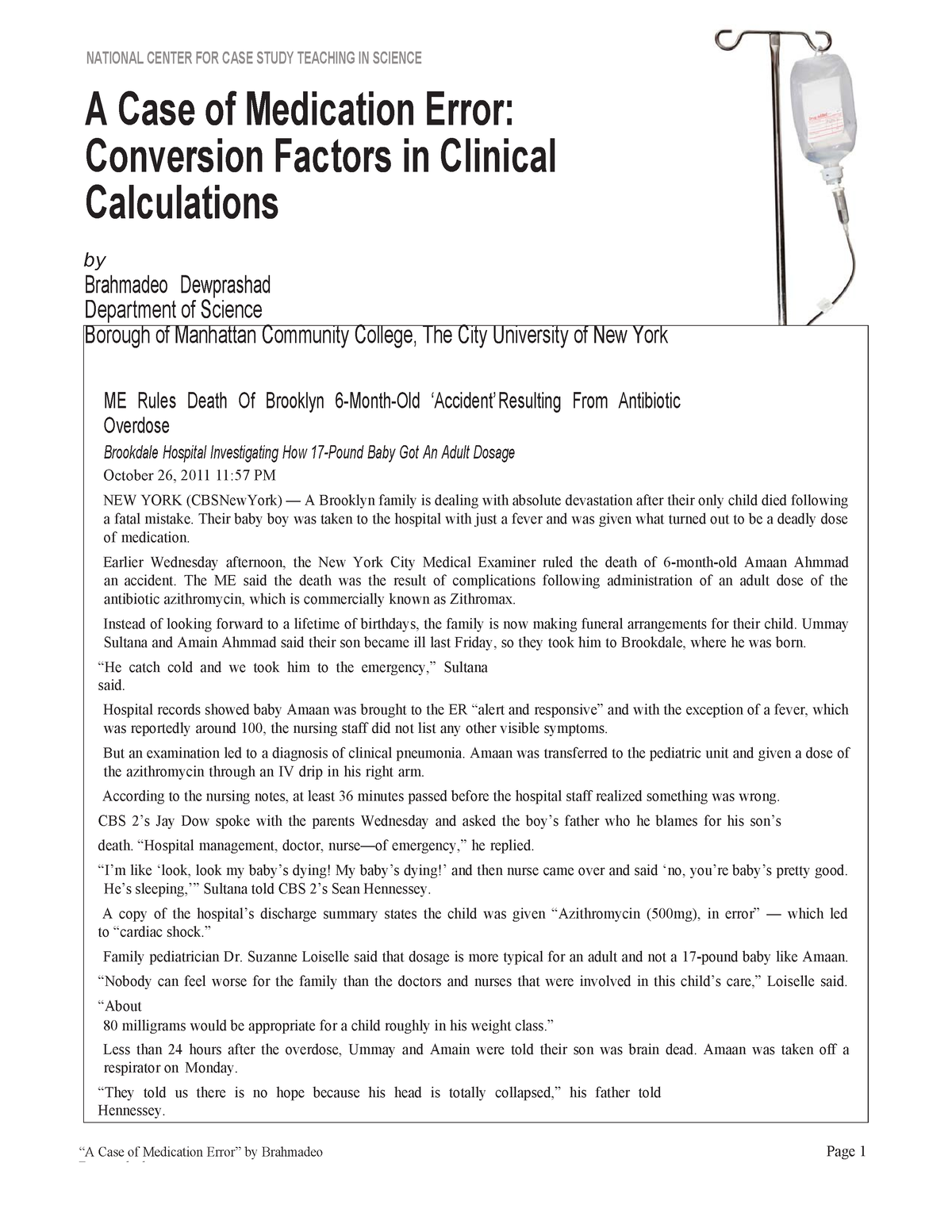 case study medical error