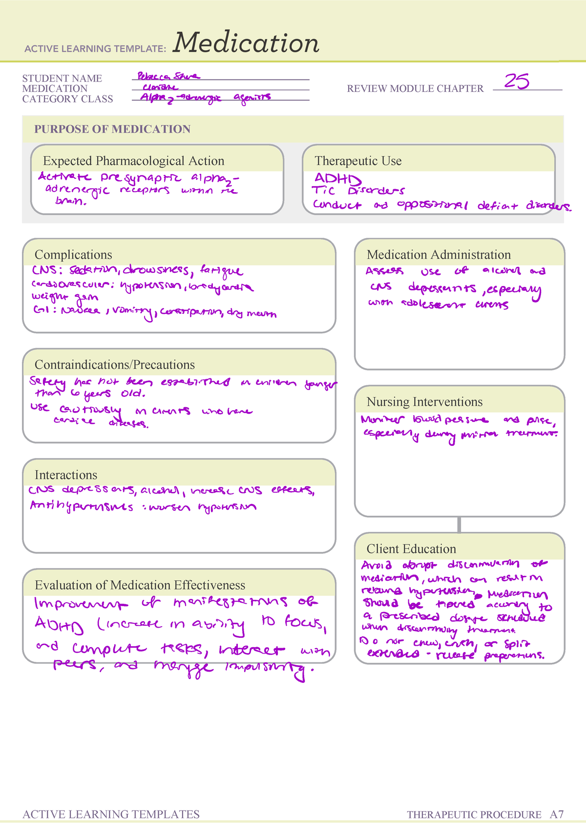 ATI B 4 - ATI Remediation - STUDENT NAME MEDICATION REVIEW MODULE ...