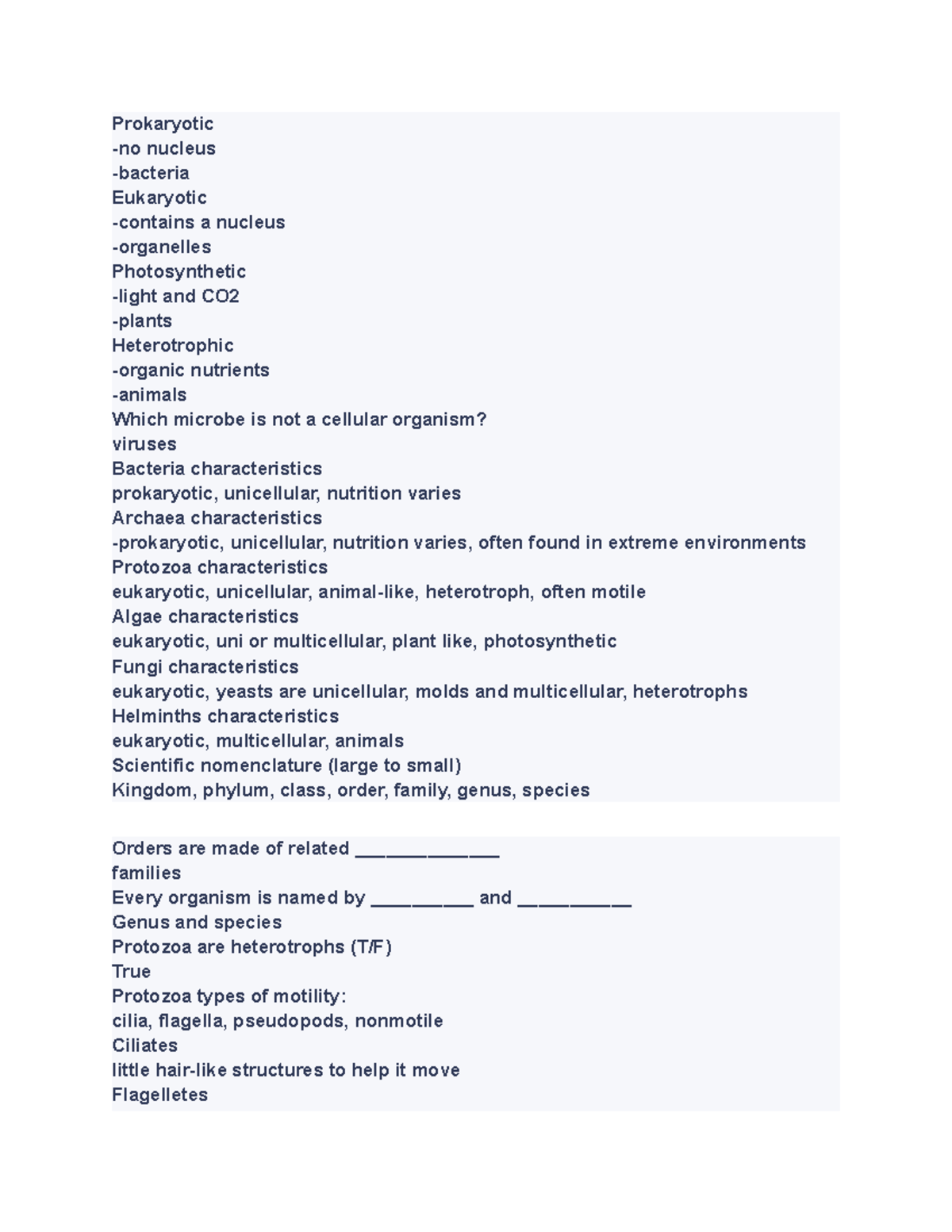 BIO 103 - Amazing EXAM 1 Help with In-class notes to use - Prokaryotic ...