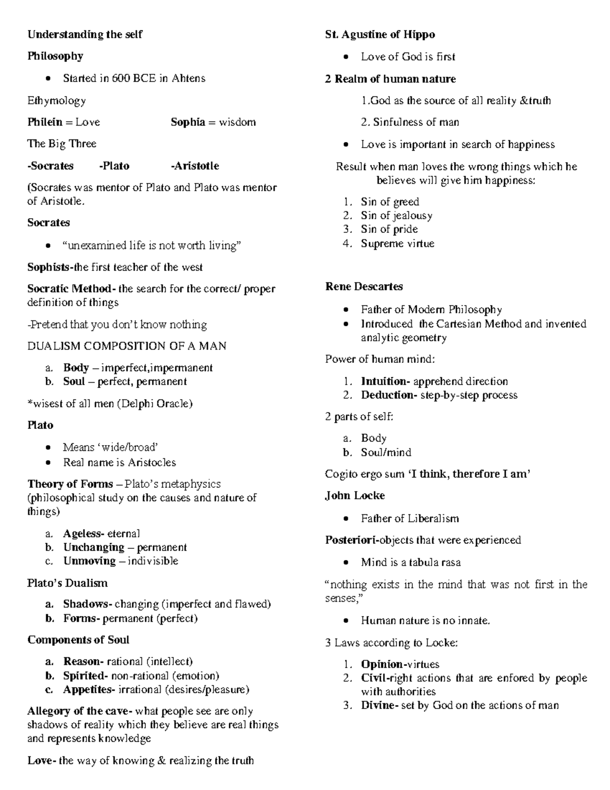 UTS. reviewer - Understanding the self - Understanding the self ...