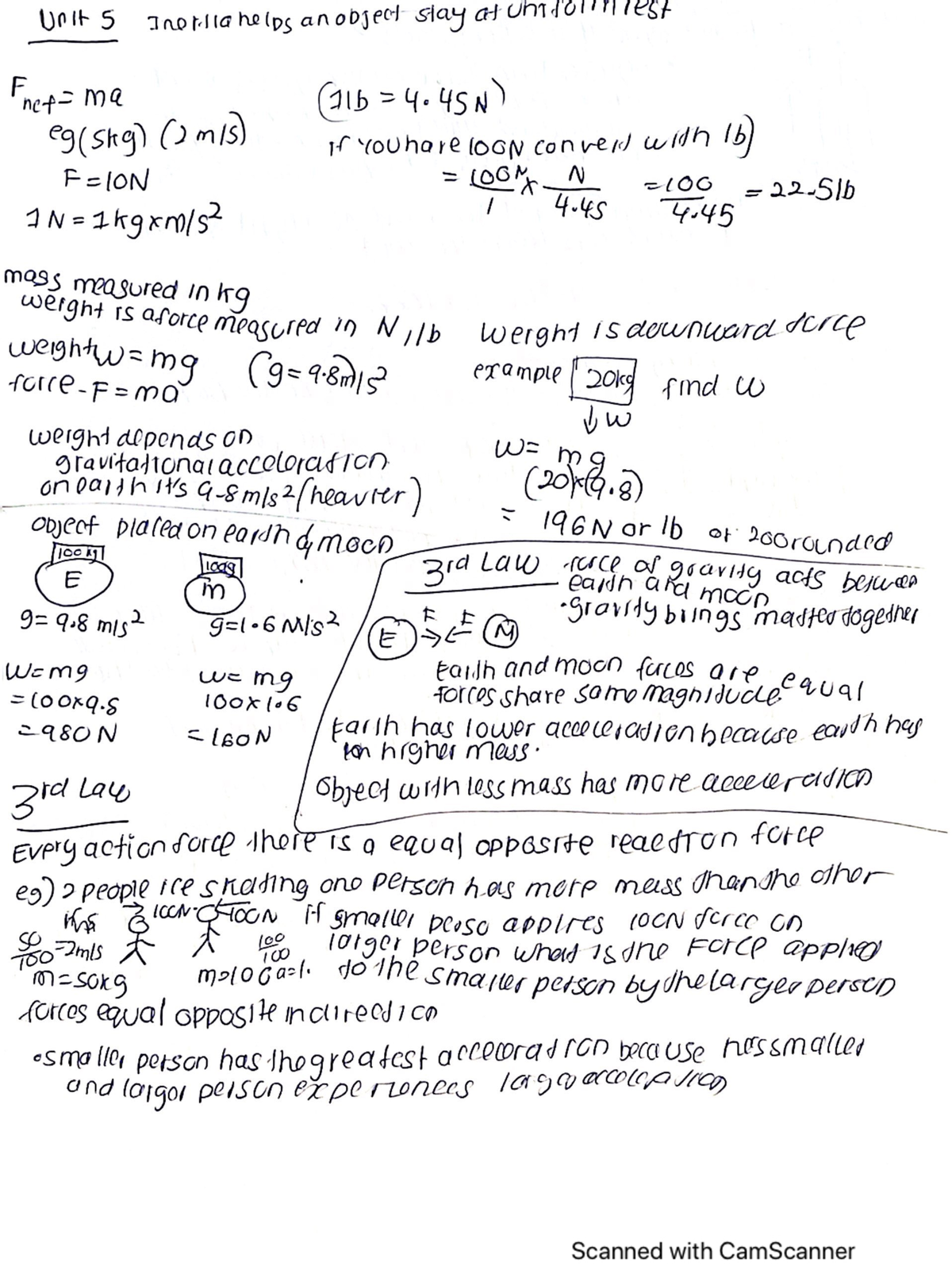 newtons 3rd law - PHYSCS 6 - Studocu