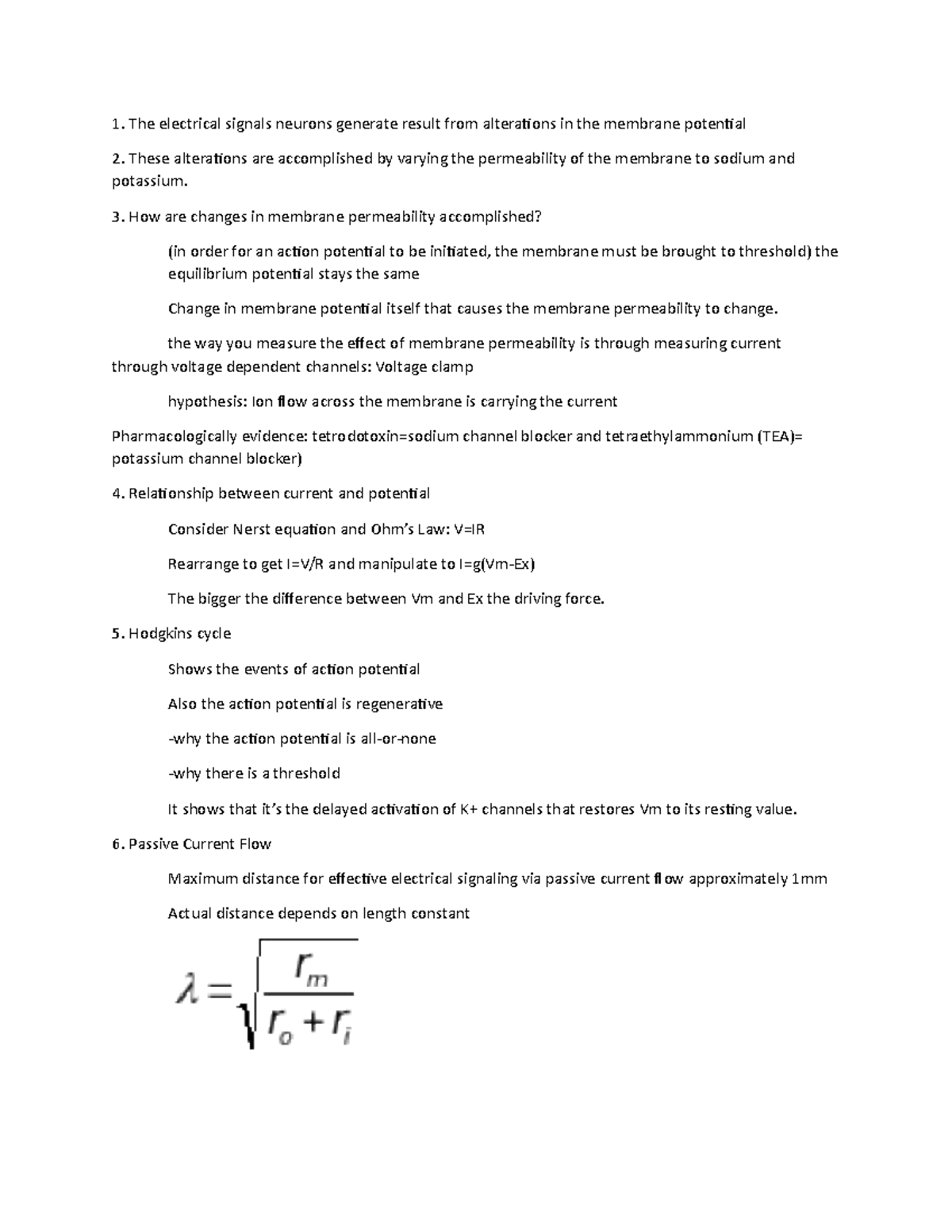 Neuro 3 membrane permeability - 1. The electrical signals neurons ...