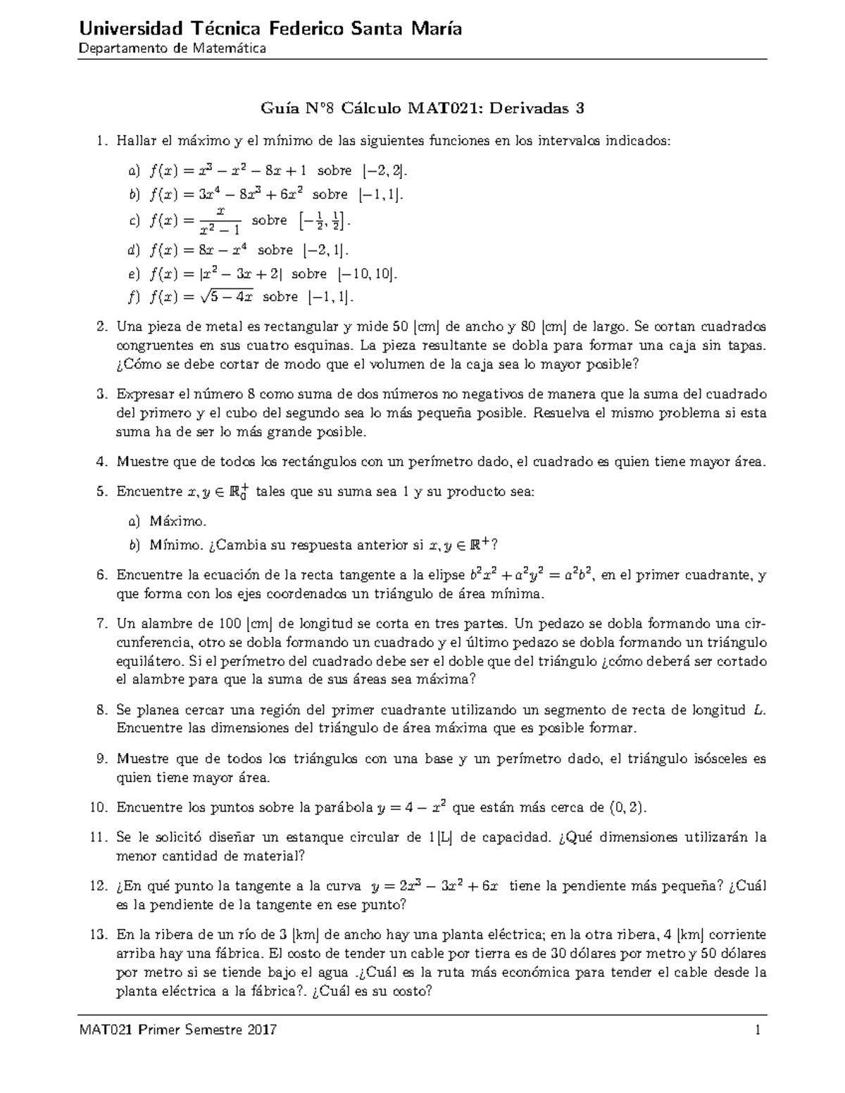 Guia 8 - Derivadas 3 - Universidad T´ Ecnica Federico Santa Mar´ıa ...