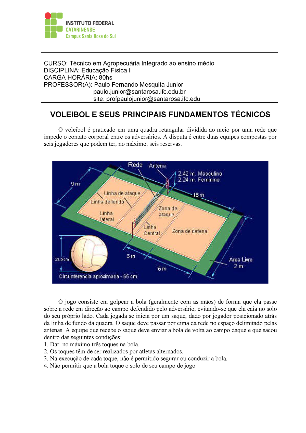 Apostila Prof Ed Fisica Concurso, PDF, Voleibol