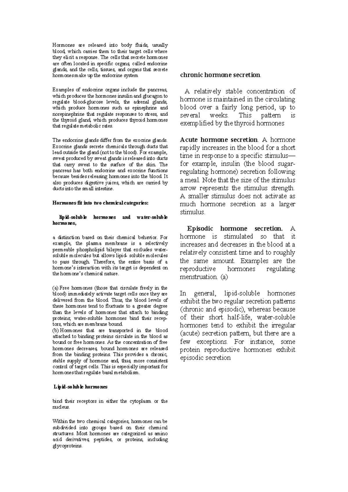 Explanation of endocrine - Hormones are released into body fluids ...