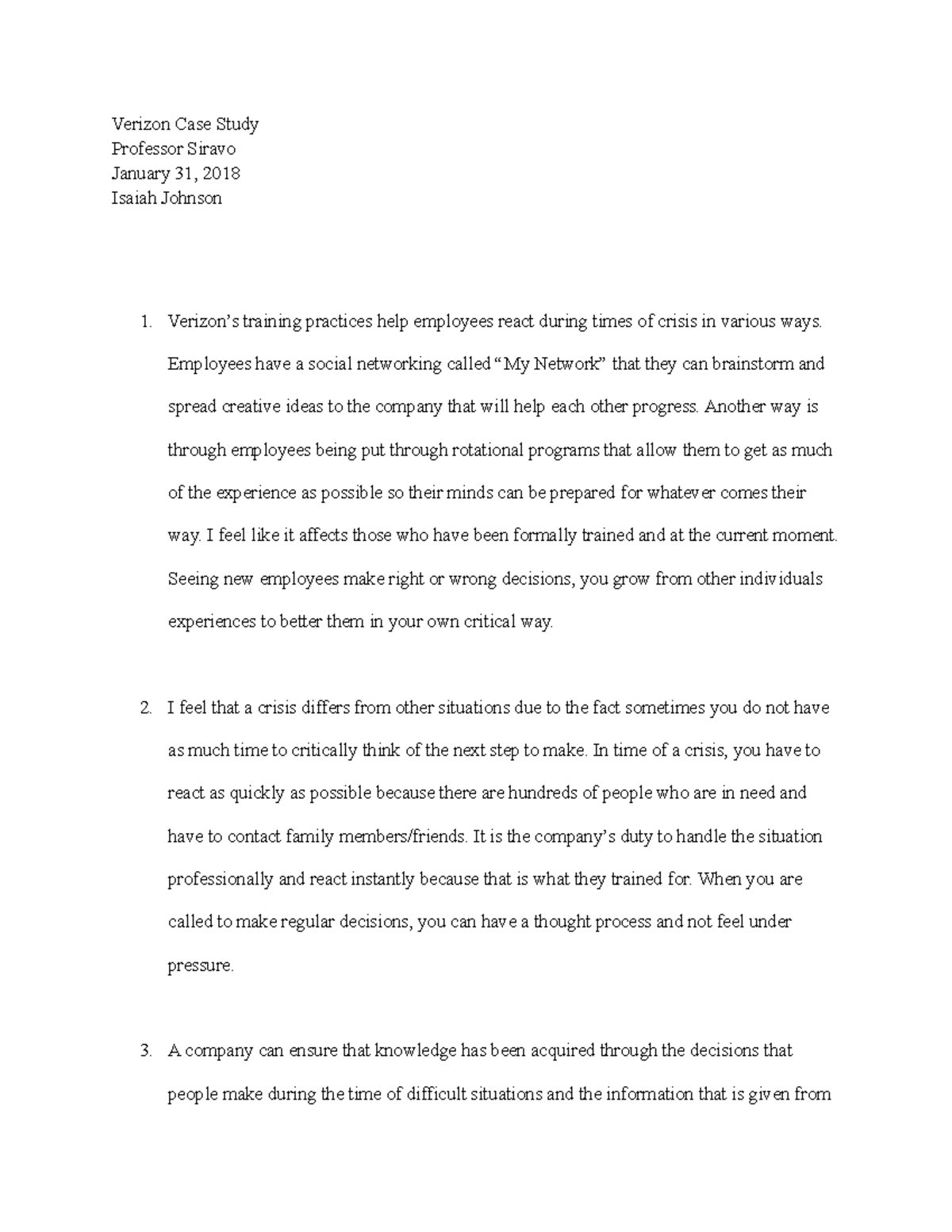 Verizon Case Study - training practices help employees react during ...