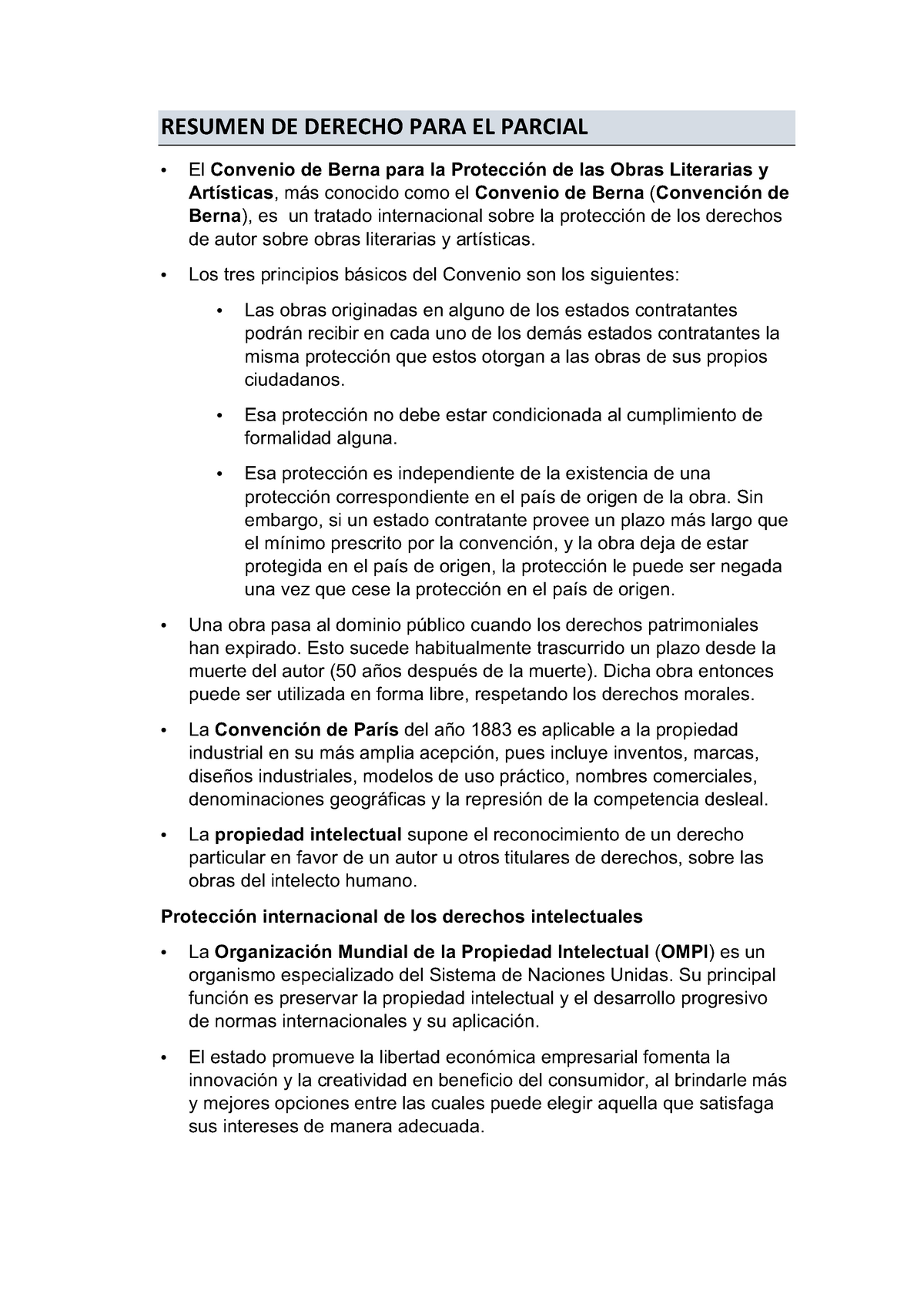 Derecho Resumen - Parcial Fijas - RESUMEN DE DERECHO PARA EL PARCIAL El ...