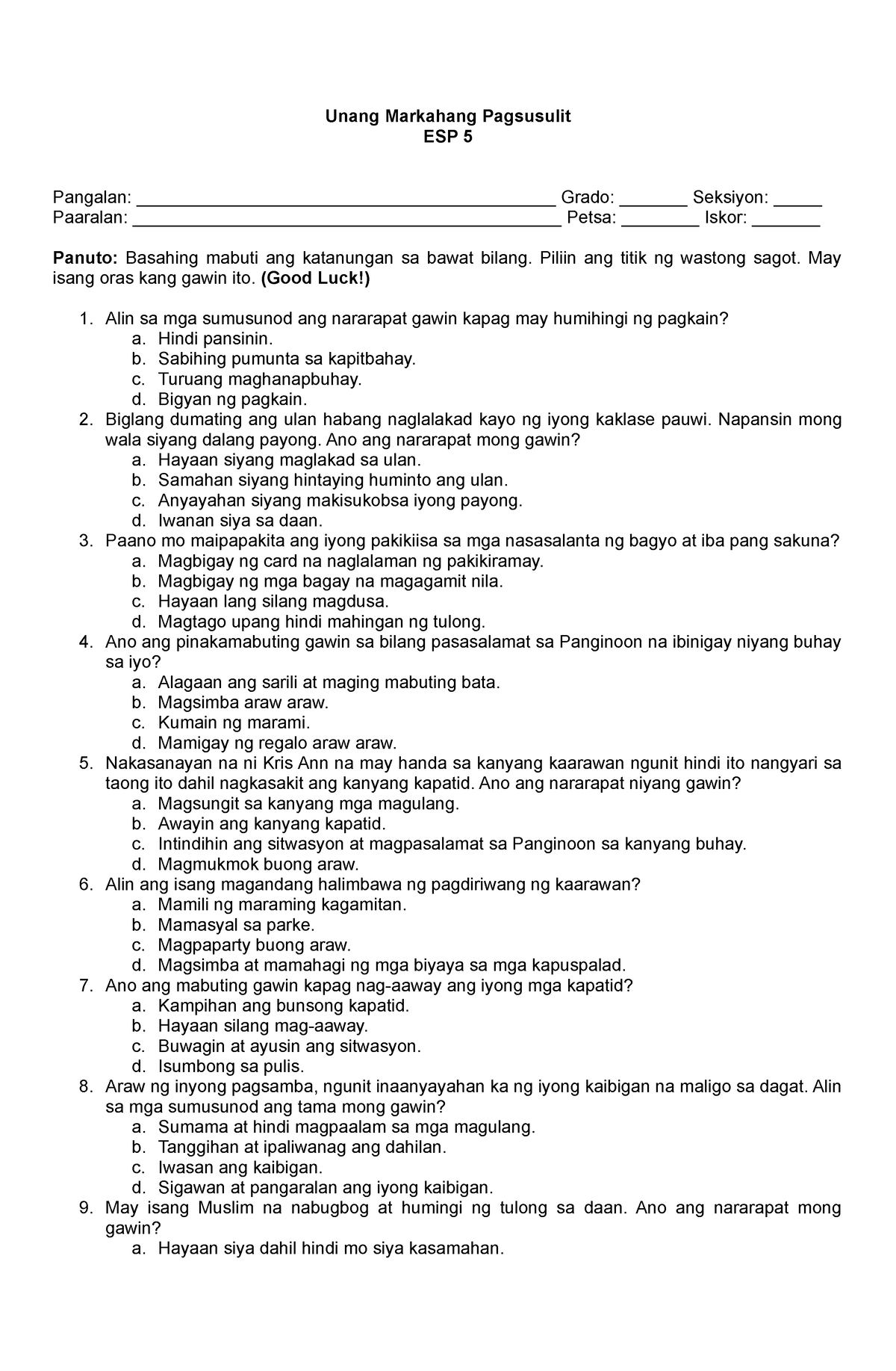 grade-5-first-periodical-test-in-esp-unang-markahang-pagsusulit-esp-5