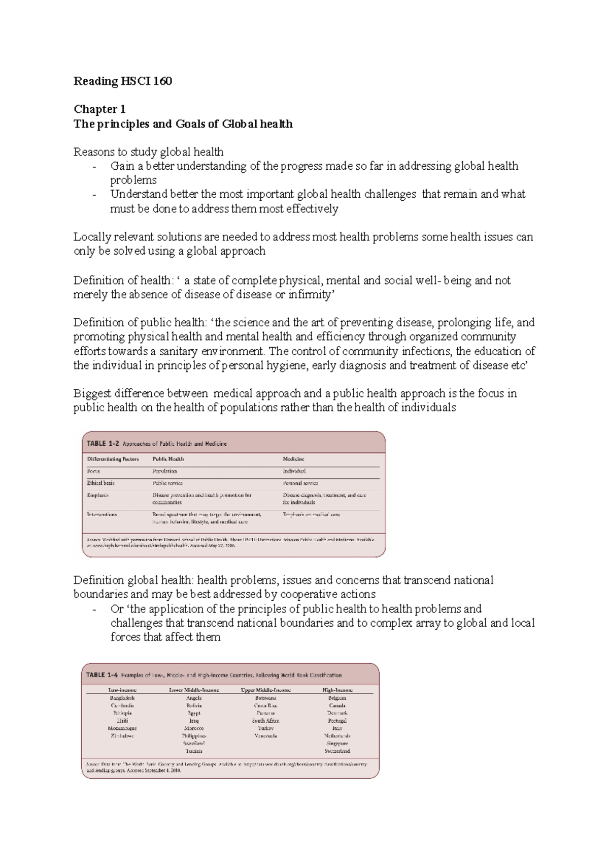Reading material HSCI 160 first chapters - Reading HSCI 160 Chapter 1 ...