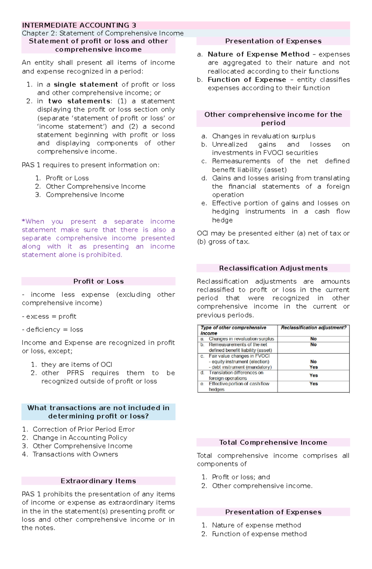 IA3-CH2 - Notes - INTERMEDIATE ACCOUNTING 3 Chapter 2: Statement Of ...