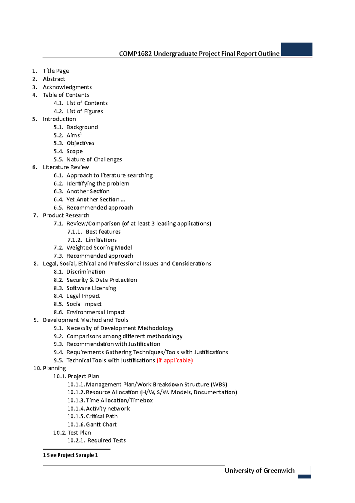 COMP1682 Project Final Report Outline v1 COMP1682 Undergraduate