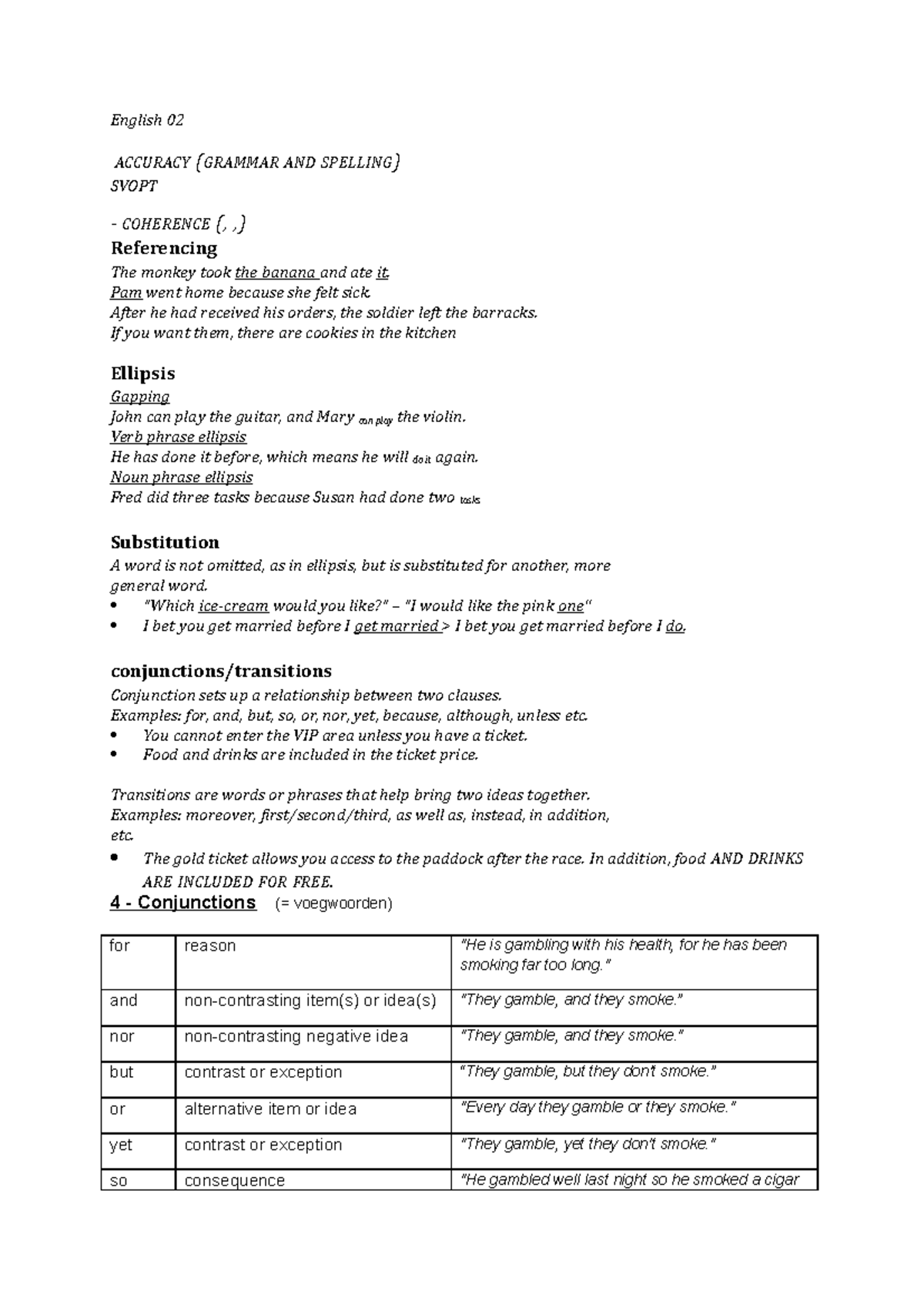 English 02 samenvatting - English 02 ACCURACY (GRAMMAR AND SPELLING ...