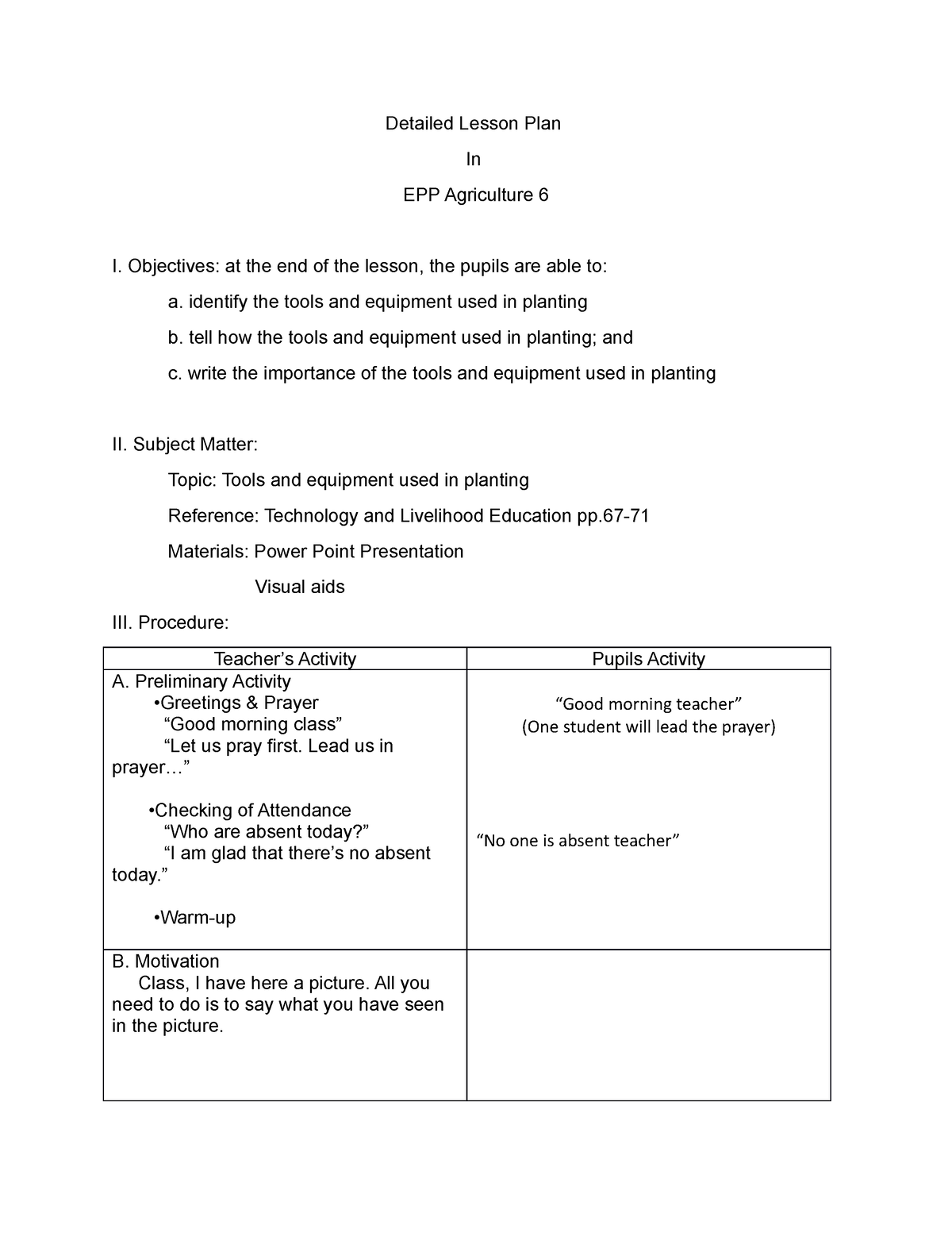 Detailed Lesson Plan In EPP - Detailed Lesson Plan In EPP Agriculture 6 ...