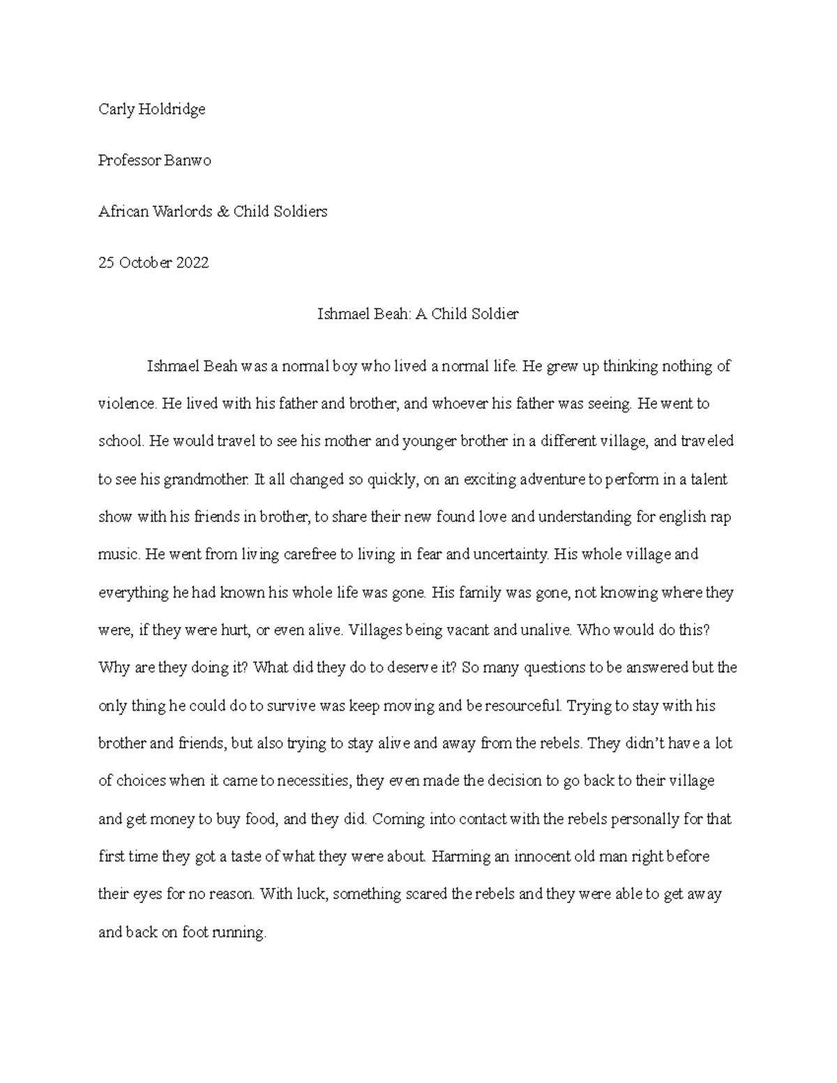 a long way gone essay conclusion