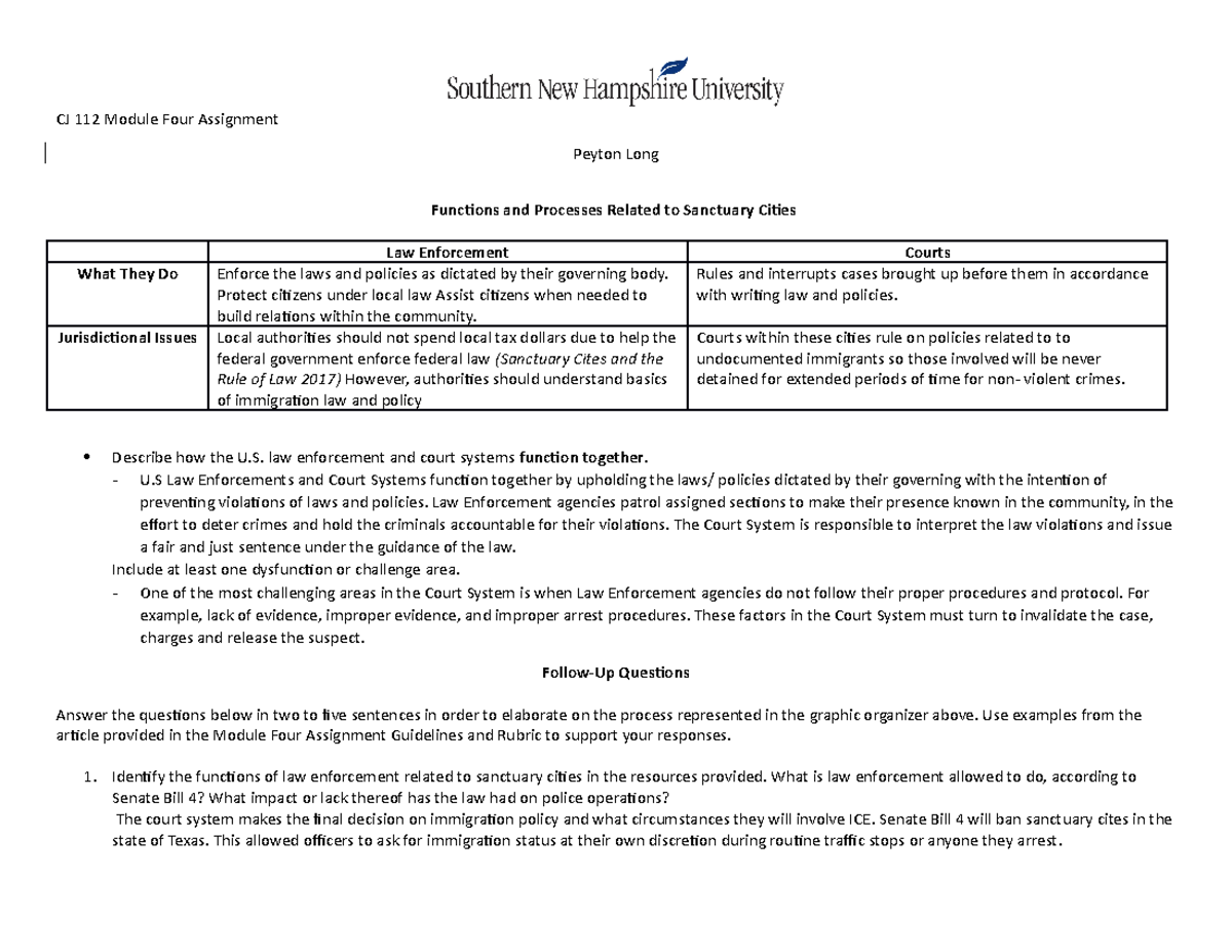 CJ 112 Module Four Assignment Template - CJ 112 Module Four Assignment ...