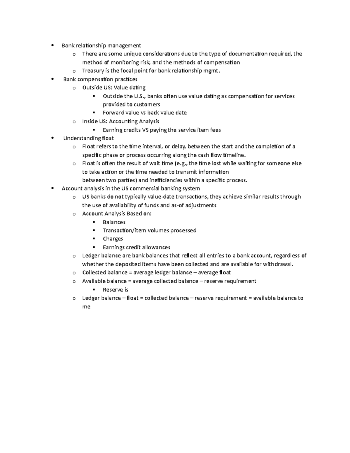 Bank relationship - Zhu - Bank relationship management o There are some ...