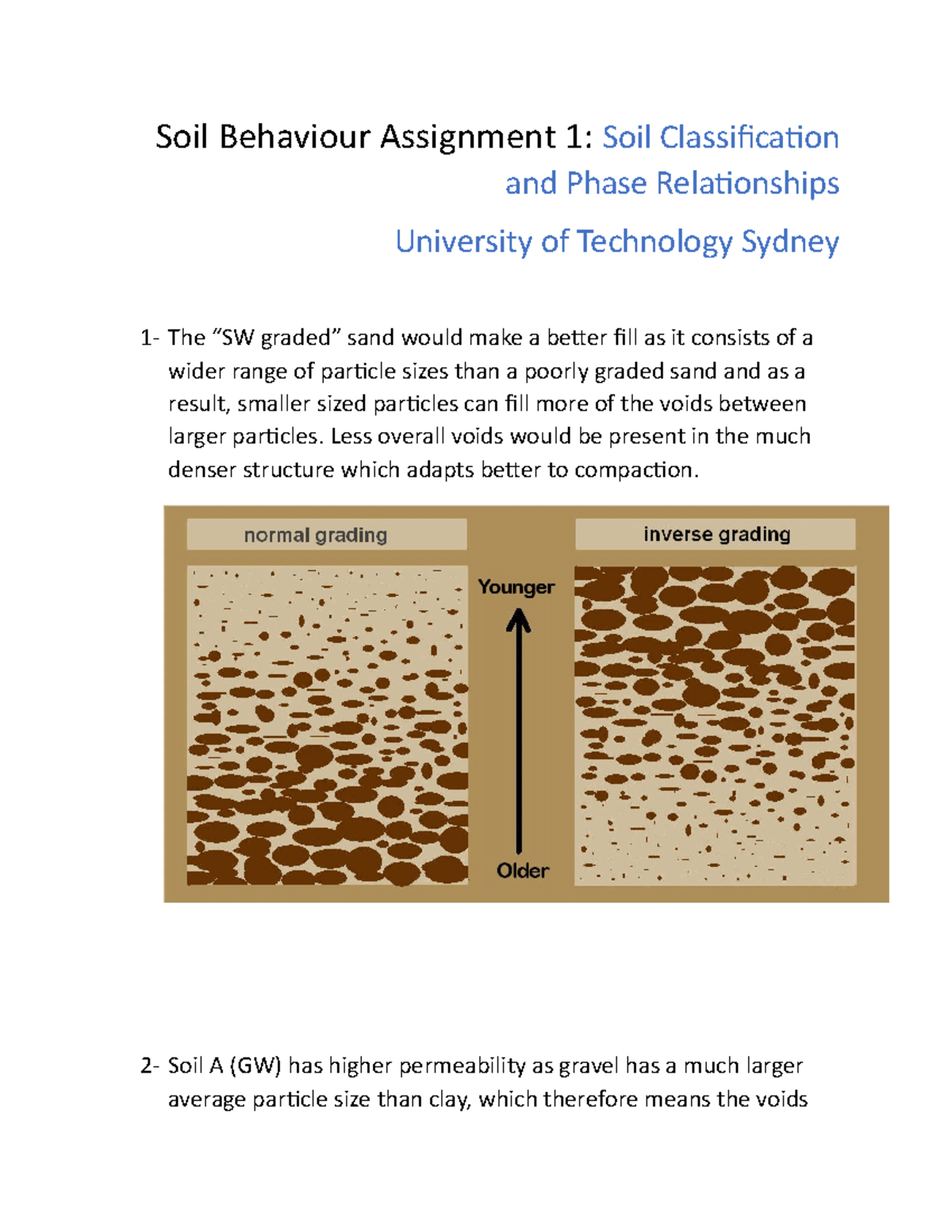 Soil Behaviour Assignment 1 - Less overall voids would be present in ...