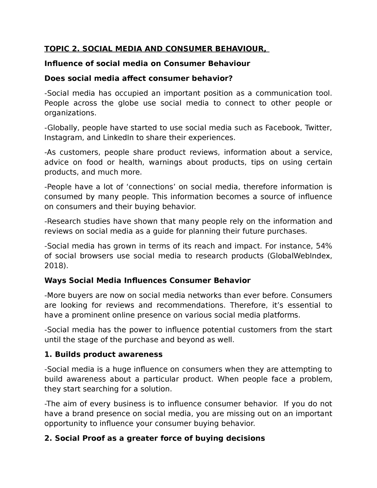 social media and consumer behaviour dissertation