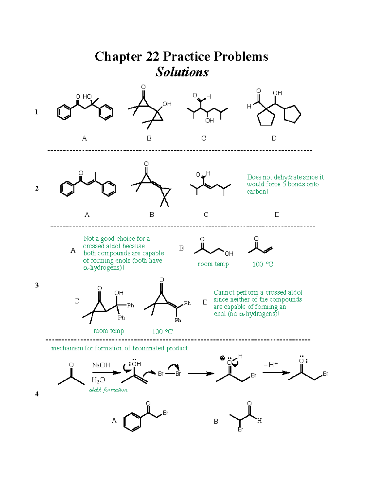 Chapter 22 Practice - Chapter 22 Practice Problems Solutions 1 O H A O ...