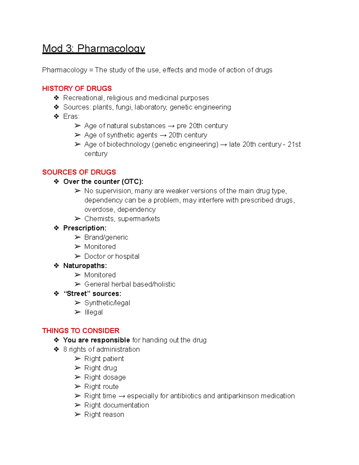 Bioscience 2 Mod 3+4 - Lecture notes 3-4 - Mod 3: Pharmacology ...