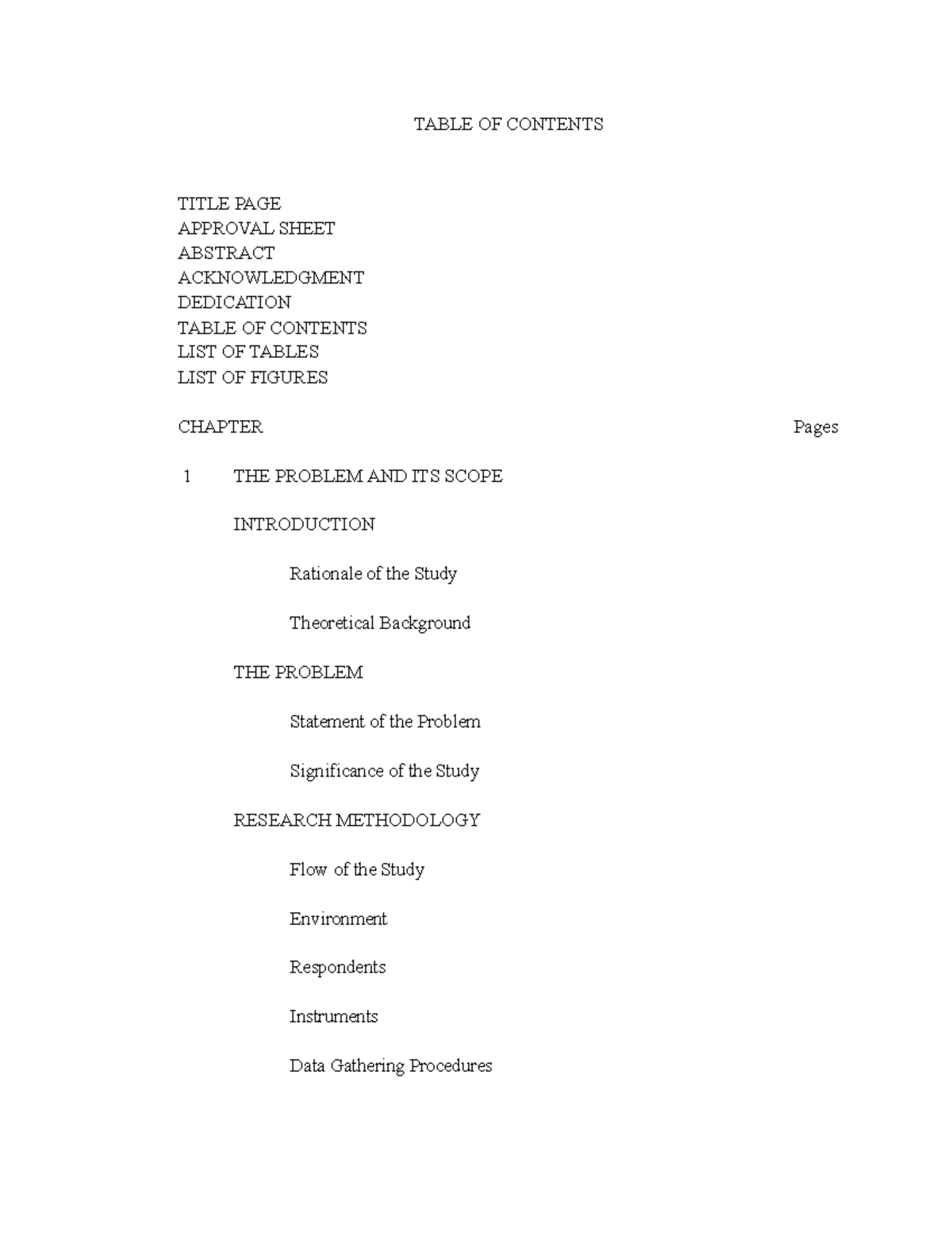 Notes - n/a - TABLE OF CONTENTS TITLE PAGE APPROVAL SHEET ABSTRACT ...