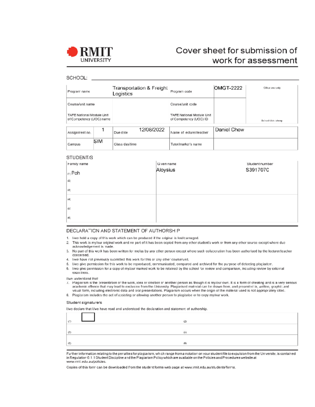 Transportation and freight assignment 1 - Executive summary Background ...