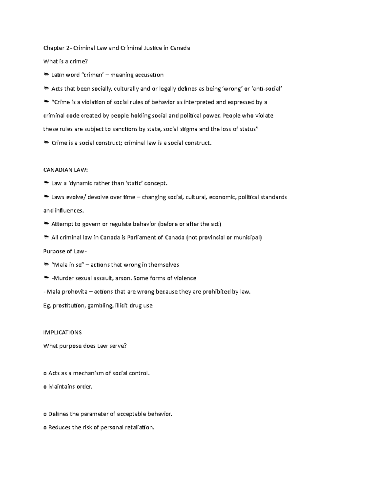 Chapter 2 - Lecture notes 2 - Chapter 2- Criminal Law and Criminal ...