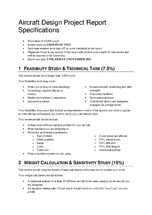 2018 Aircraft Design Examination - Examination for the Degree of ...