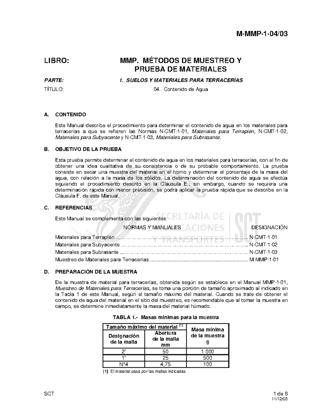 M MMP 1 04 03 - Normas tecnicas - 1 de 6 SCT M·MMP·1·04/ LIBRO: MMP ...