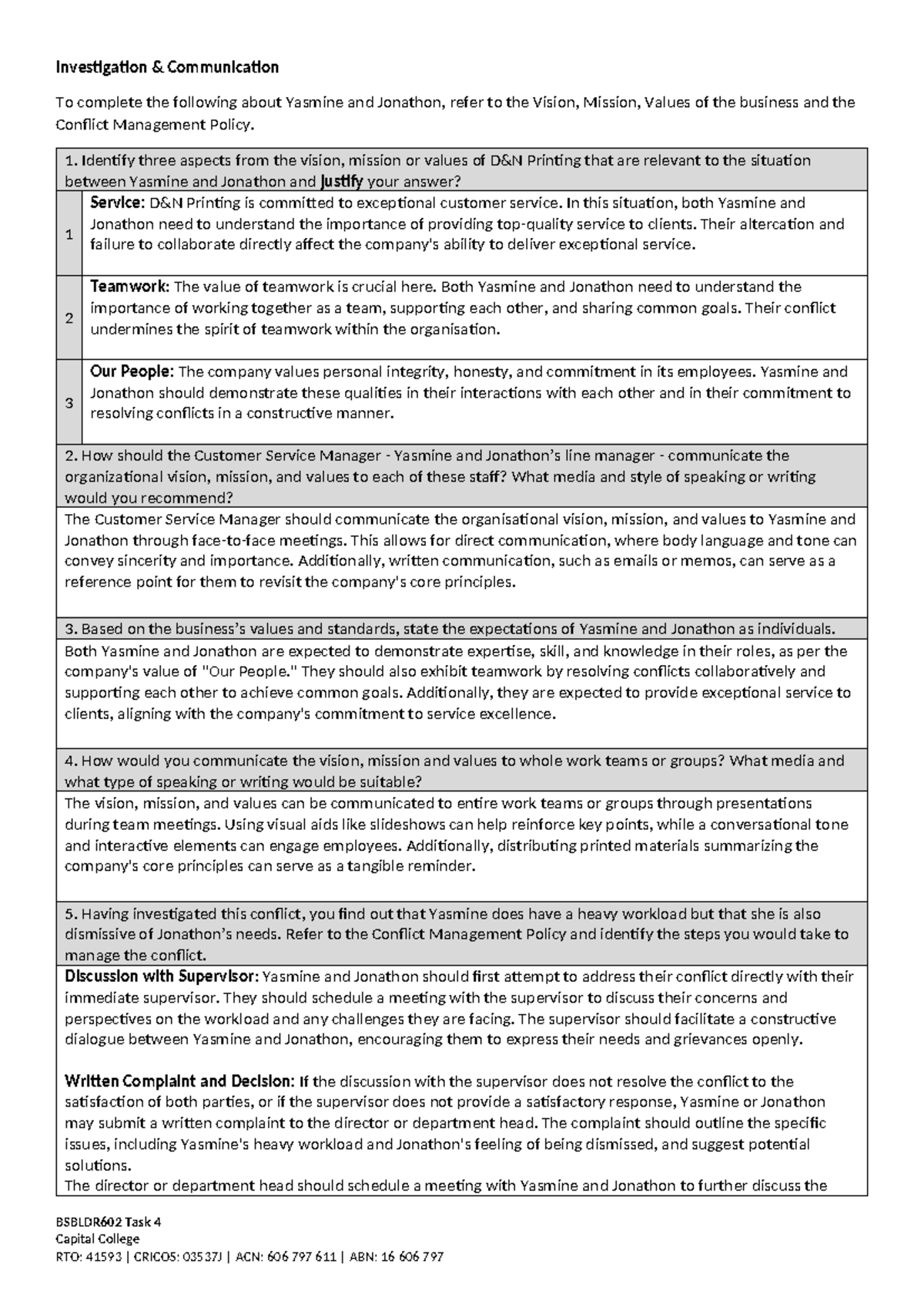 Task 4 Template - Capital college assignments - Investigation ...
