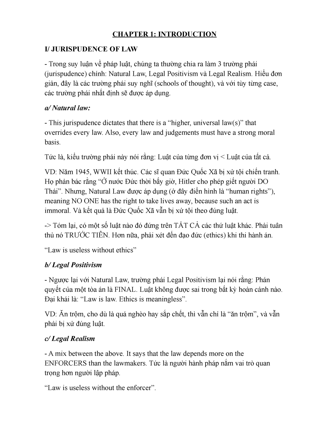 LAW - Notes For Business Law Final Exam - CHAPTER 1: INTRODUCTION I ...