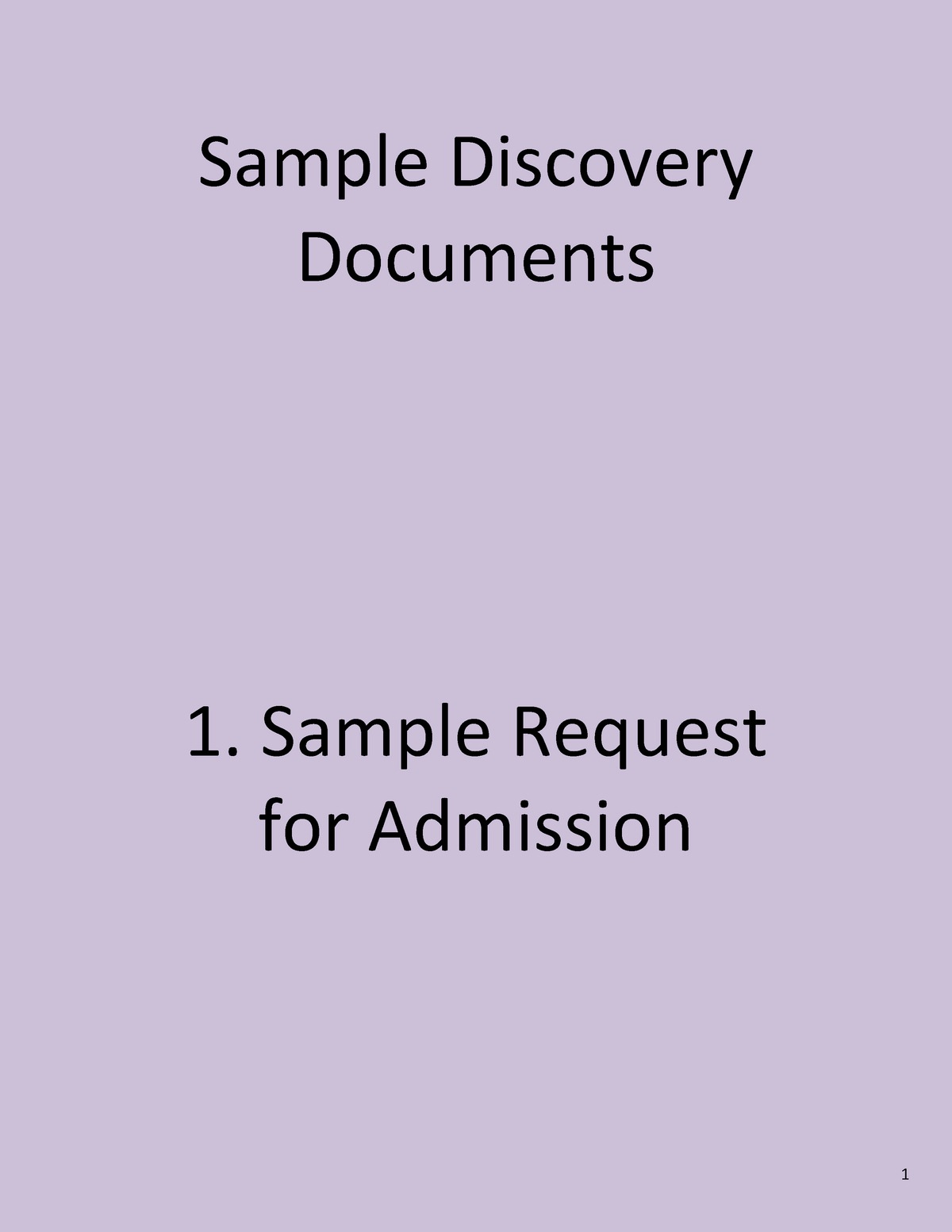 Sample Discovery Request Letter