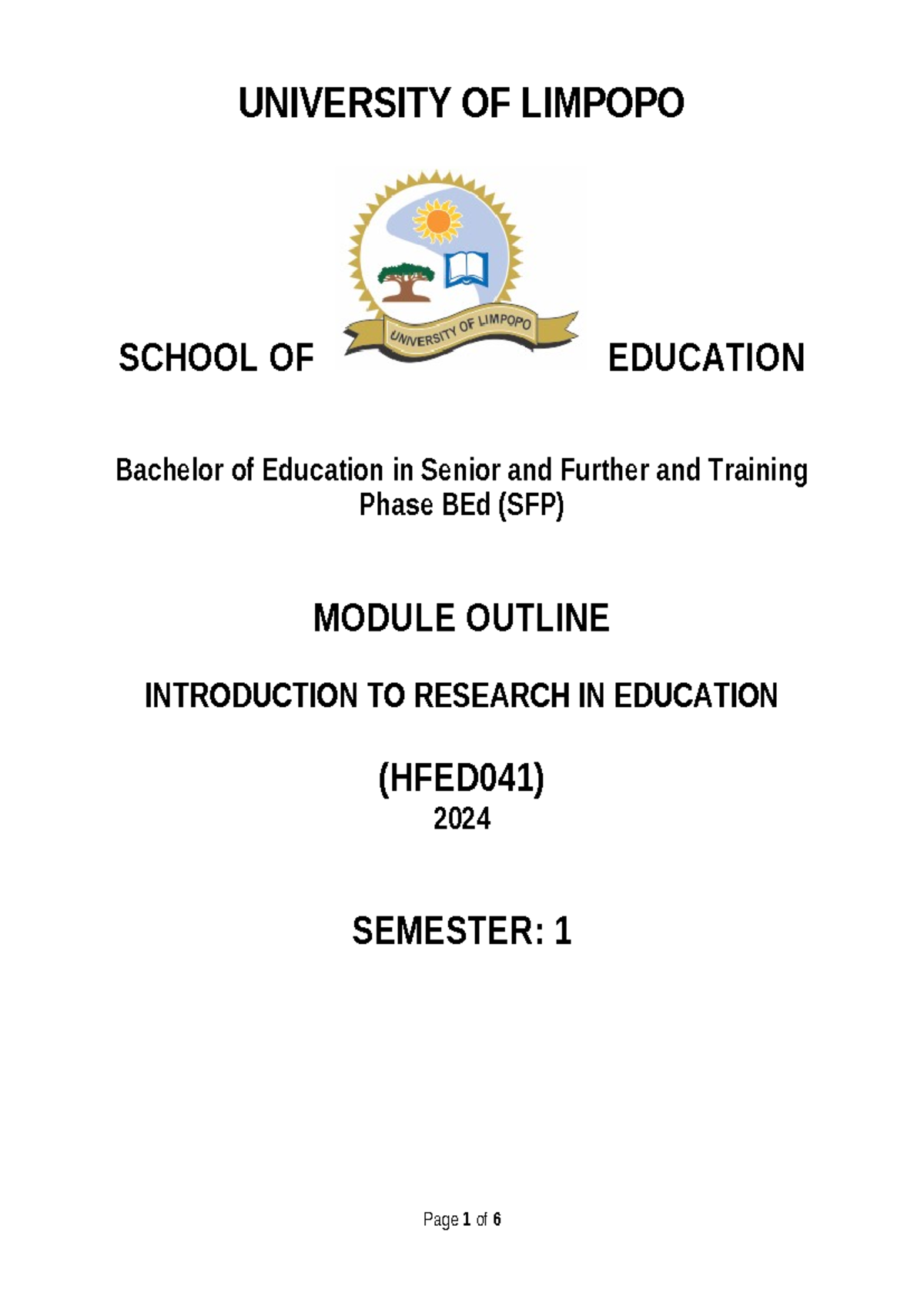 HFED041 Module Outline - Introduction TO Education Research- Revised ...