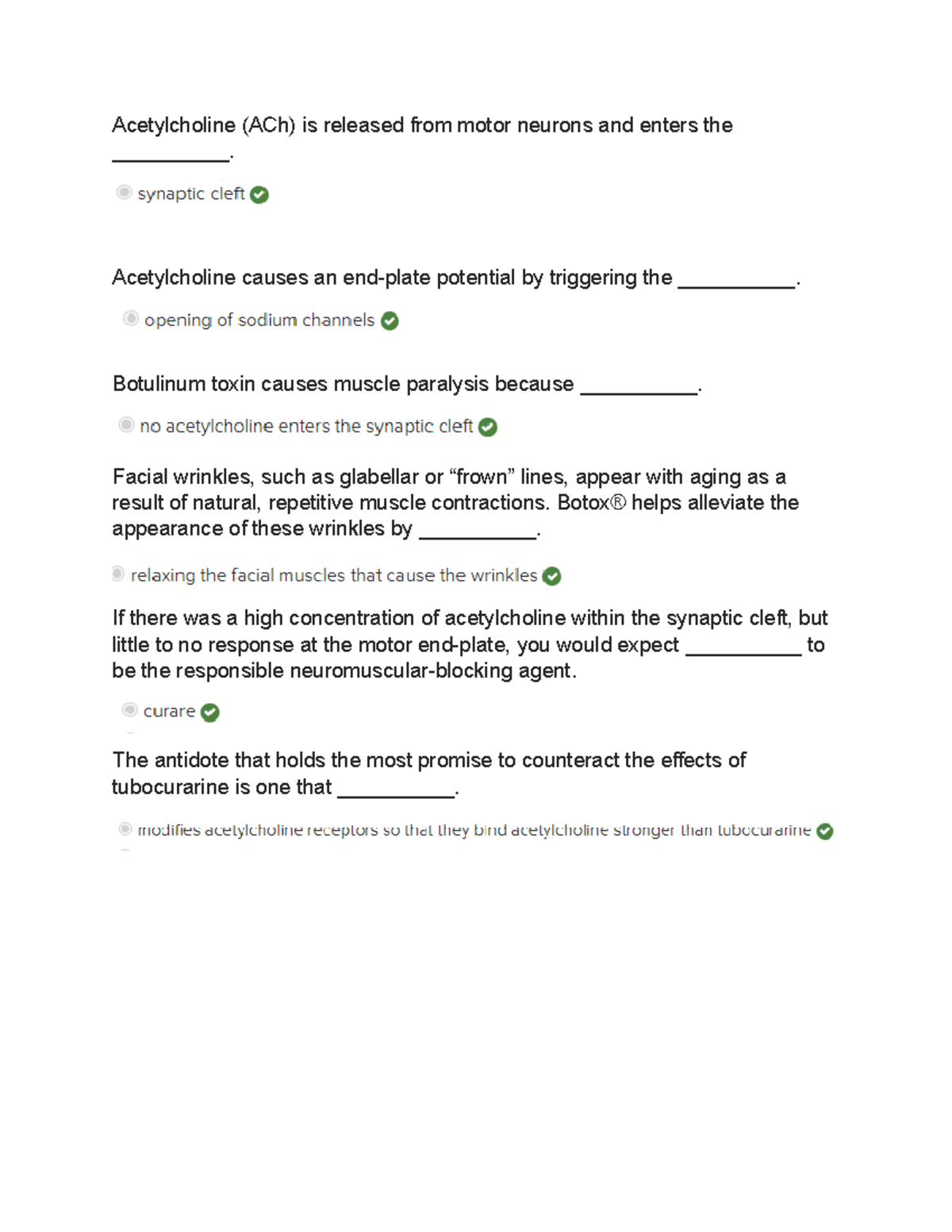 Ch 11 Drill Material - chapter 11 practice questions - Acetylcholine ...