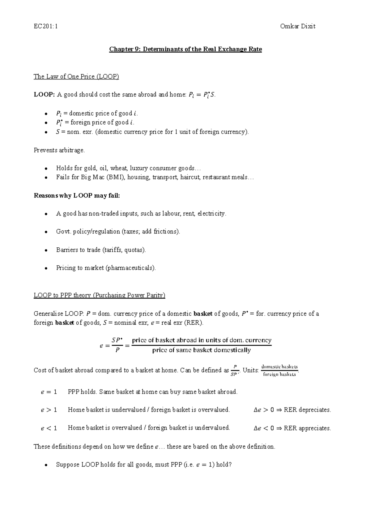 chapter-9-notes-chapter-9-determinants-of-the-real-exchange-rate