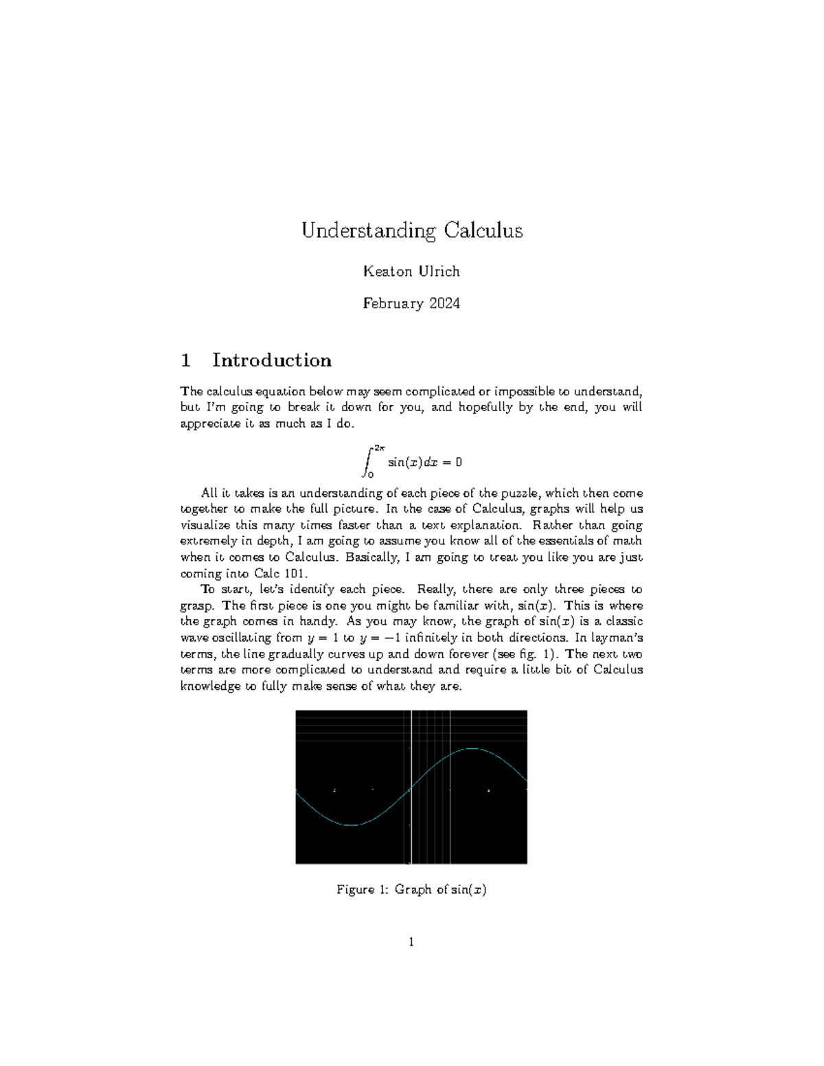 Cool - stuff my friends sent me. - Understanding Calculus Keaton Ulrich ...