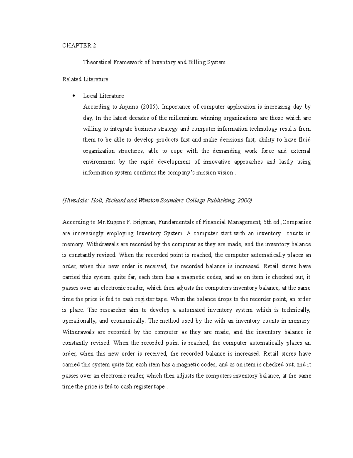 Chapter 2 Theoretical Framework of Inventory system - Bachelor in ...