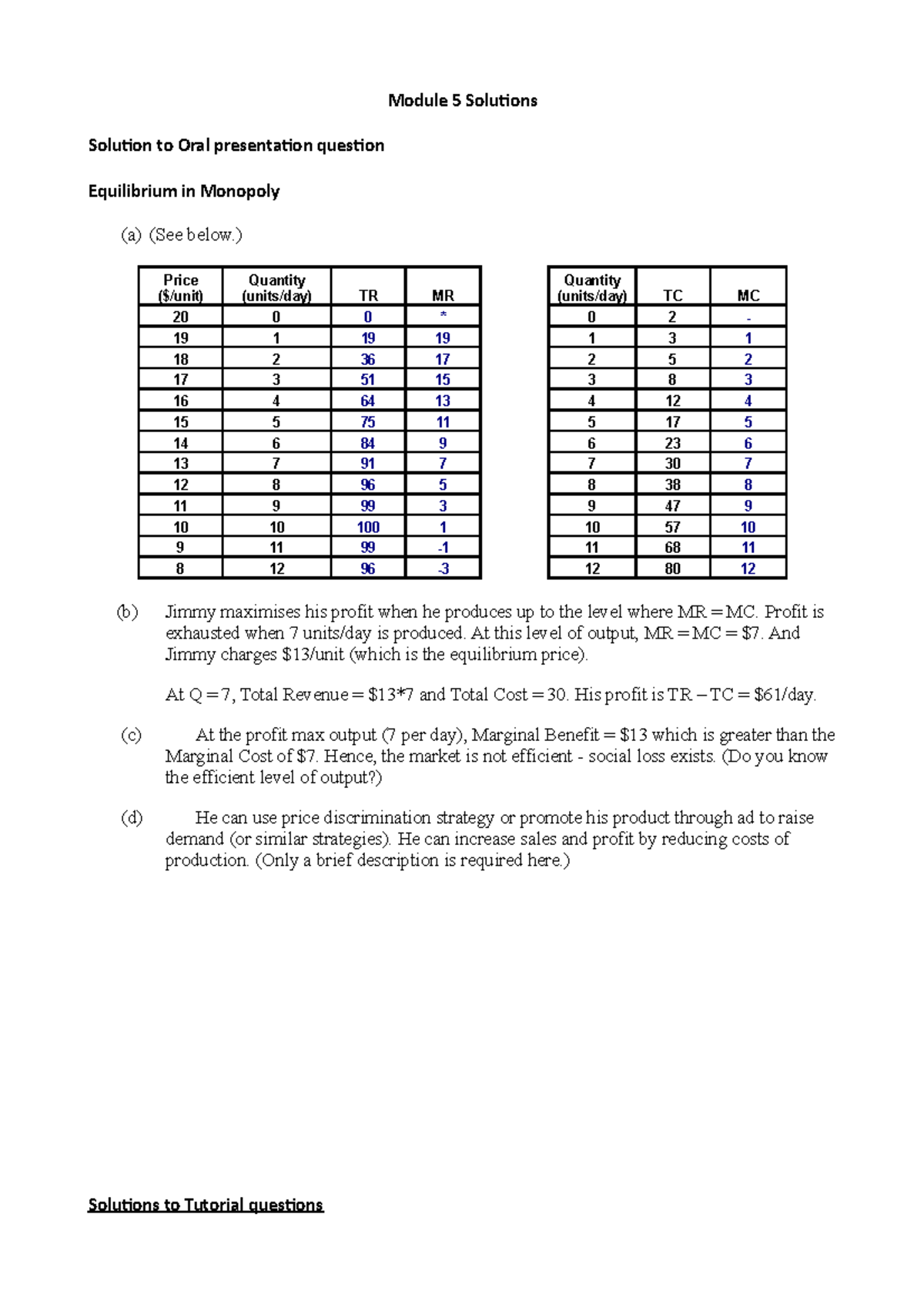 Module 5 Solutions(2) - Lecture notes 5this is the tutorial practices ...