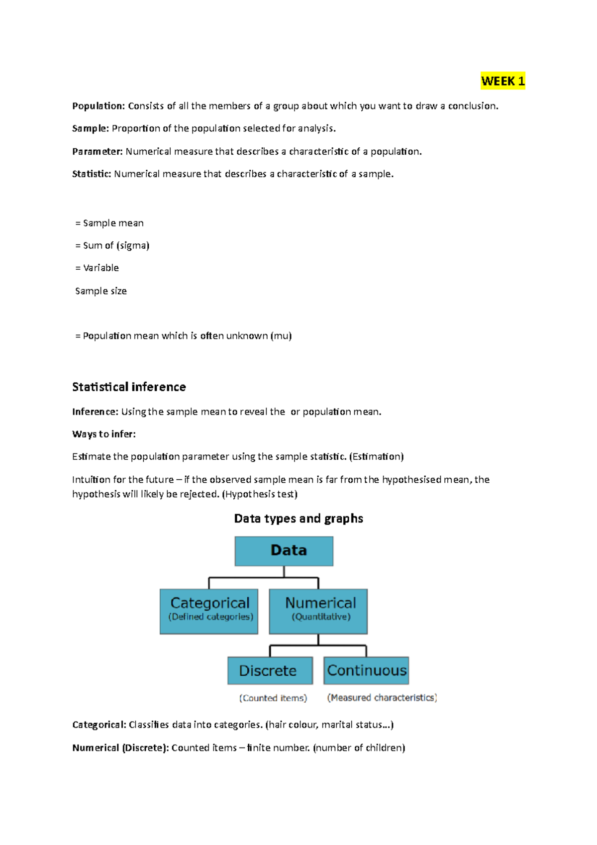 Business Statistics - Lecture Notes Including Examples And Diagrams ...