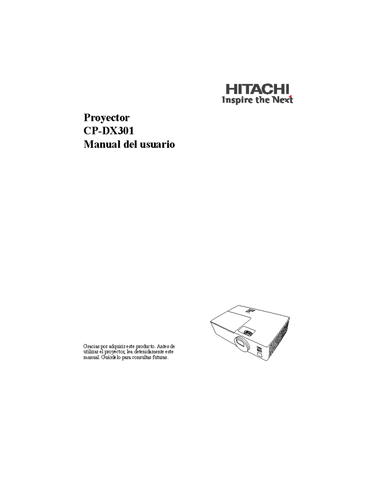 CPDX301 SP manual projector hitachi cpdx301 Proyector CPDX