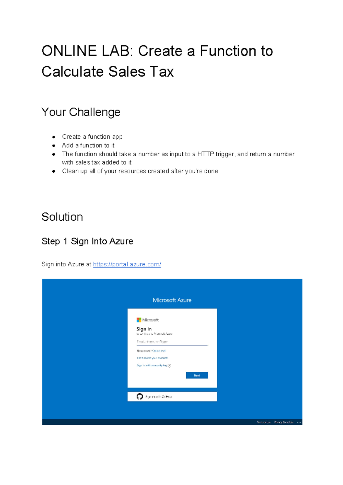 Section-15 1-Create a Function LAB - ONLINE LAB: Create a Function to ...
