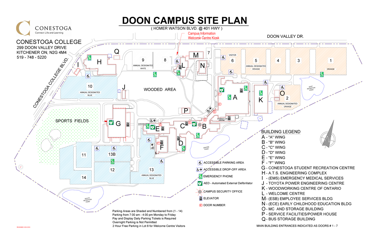 Doon Site Plan - WOODED AREA SPORTS FIELDS CONESTOGA COLLEGE BLVD. DOON ...