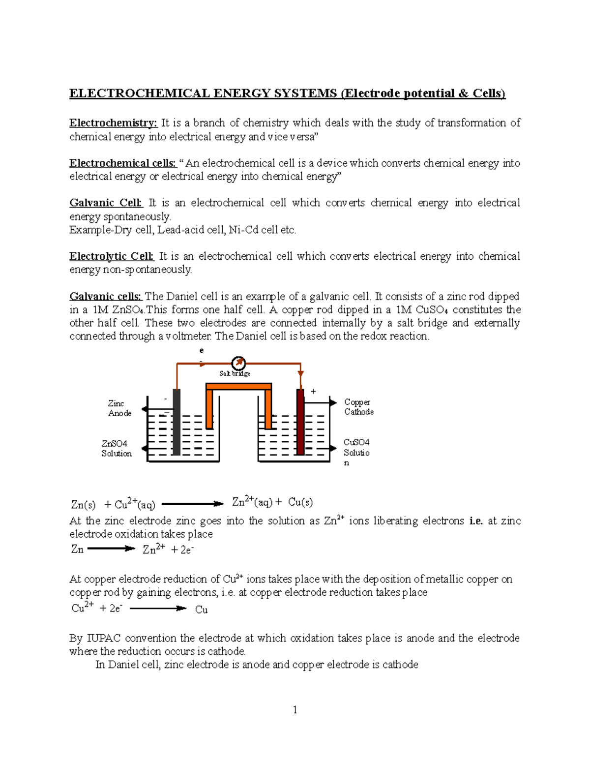 Electrochemical dsu new scheme modified ELECTROCHEMICAL ENERGY SYSTEMS (Electrode potential