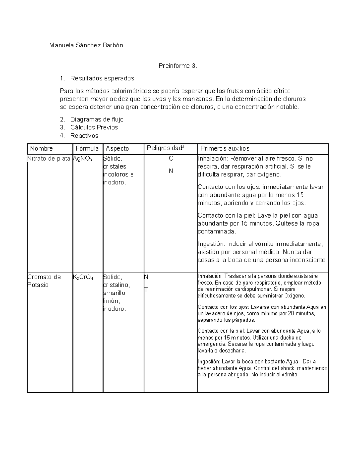 Preinforme 3 - Quimica - Manuela Sánchez Barbón Preinforme 3 ...