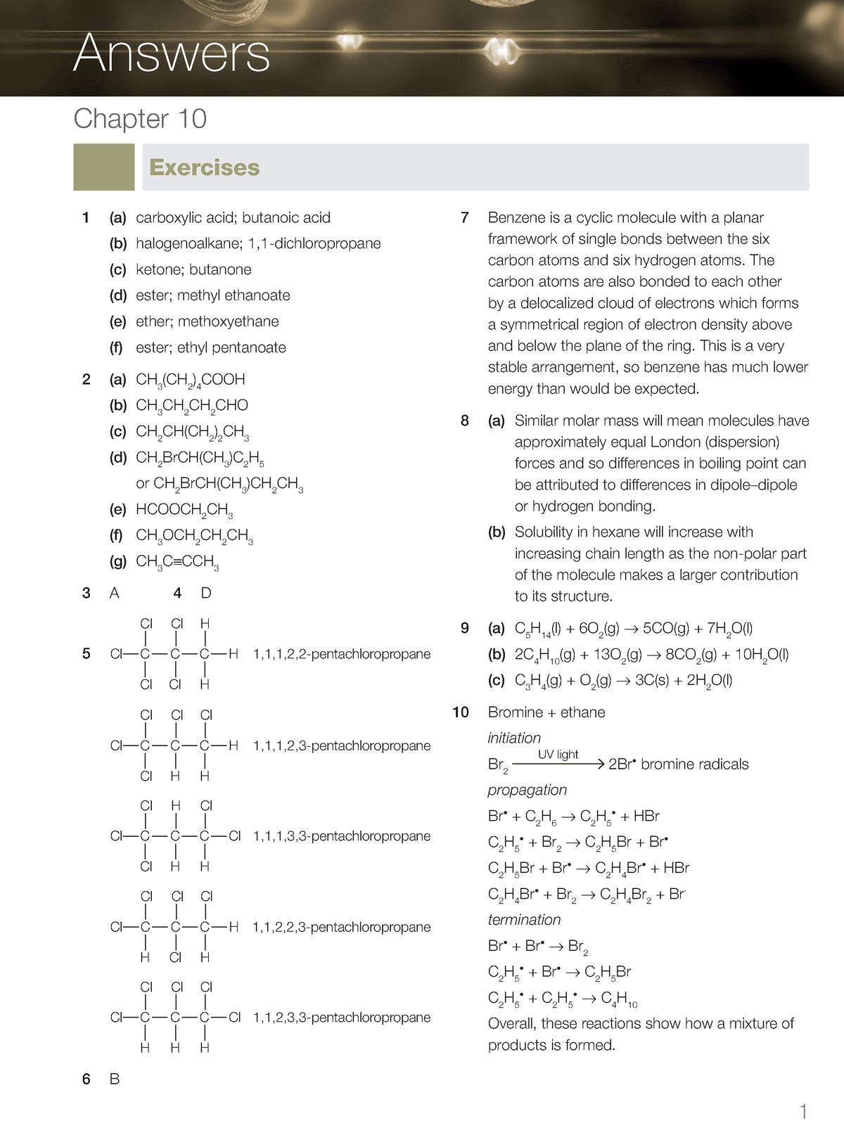 Chapter 10 Answers - Chapter 10 Exercises 1 (a) Carboxylic Acid ...