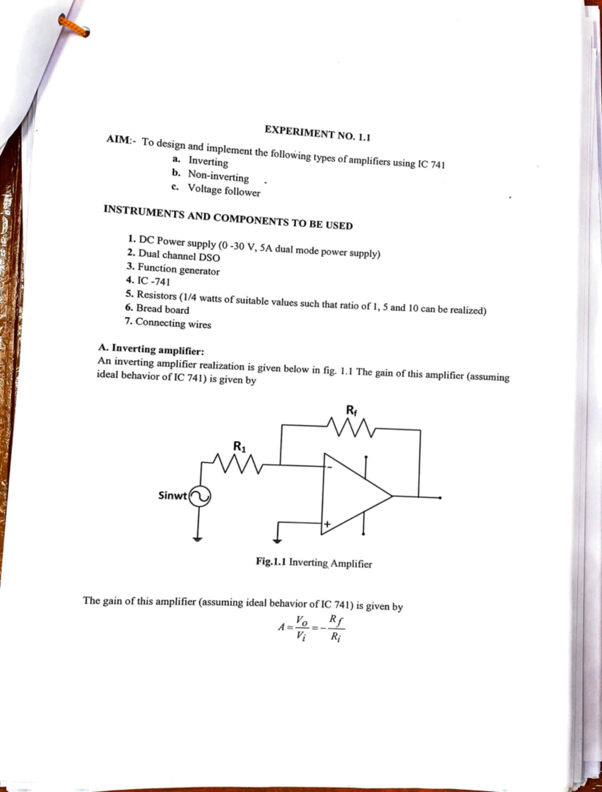 LIC Lab Manual zozz I .. AIM EXPERIMENT No. 1. To design and imp