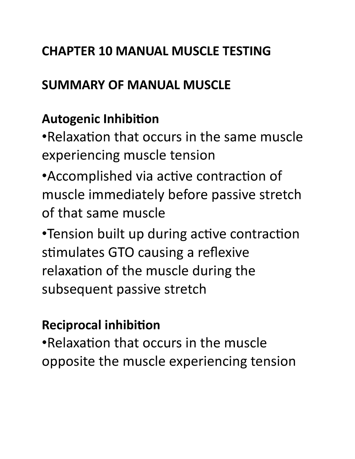 Chapter 10 Manual Muscle Testing 02 SUM CHAPTER 10 MANUAL MUSCLE