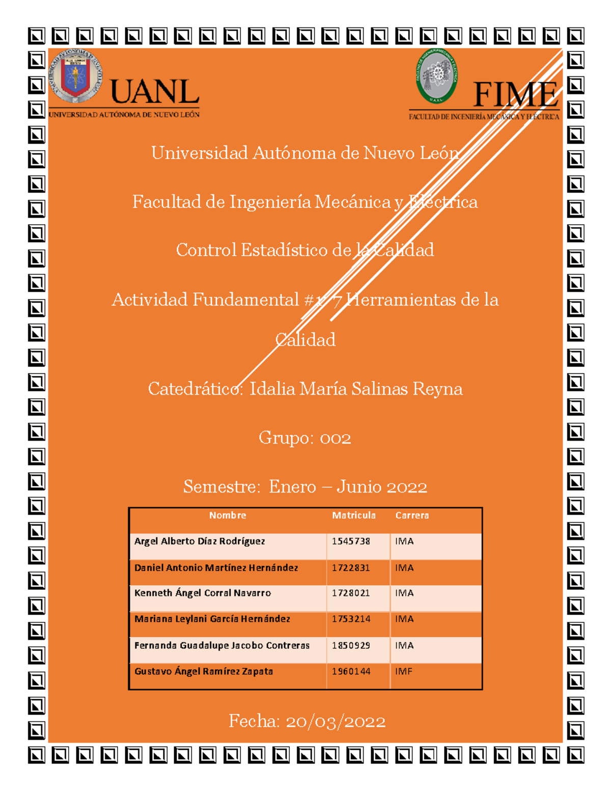 Actividad Fundamental 1 7 Herramientas De La Calidad Universidad AutÛnoma De Nuevo LeÛn 2394