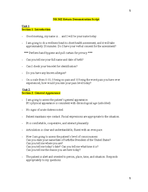 H.A 2 Full Script.updated 11 - NR 304 Return Demonstration Script UNIT ...