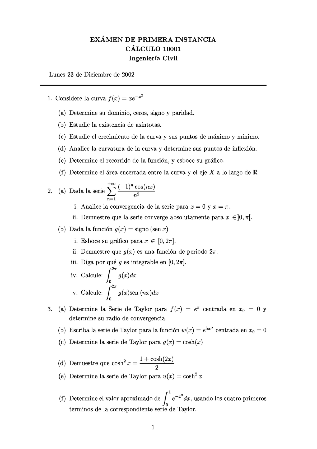 Examen 14 Preguntas Y Respuestas Calculo I Usach Studocu